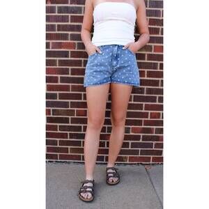 NEW SUNDAY EDITION dot denim shorts in blue